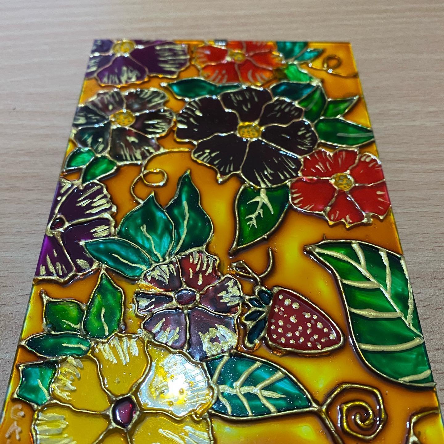 Wildflower stained-glass panel